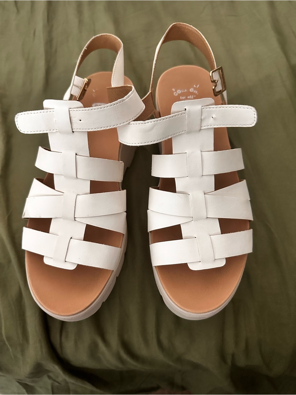 Dr. Scholls White Strappy Platform Sandals for Women
